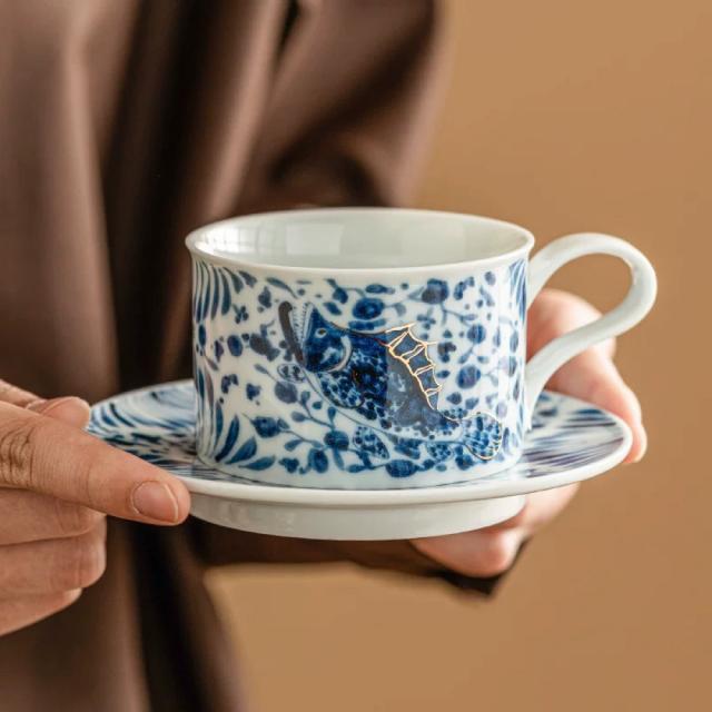 A034906ティー・コーヒーカップセット カップ＆ソーサー4客セット 陶磁器ティーセット_2