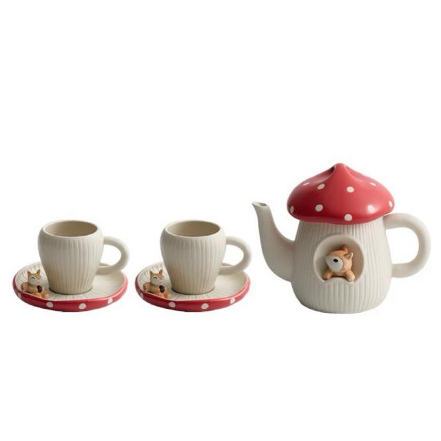 A034913ティー・コーヒーカップセット カップ＆ソーサー2客セット 陶磁器ティーセット