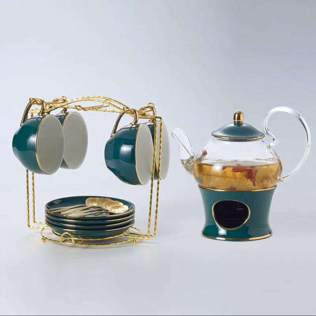 A034976ティー・コーヒーカップセット カップ＆ソーサー4客セット 陶磁器ティーセット