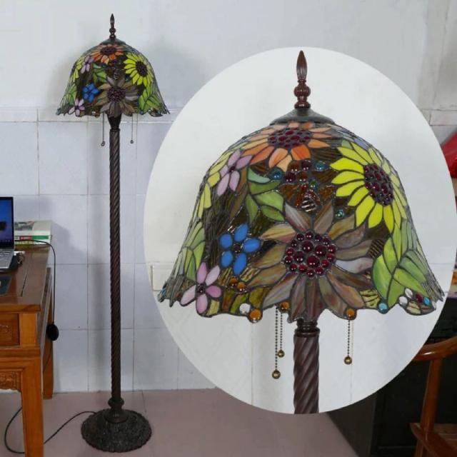 A035044上品ステンドグラスフロアライト 照明器具 豪華ステンドグラス