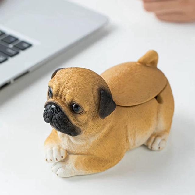 A035095パグ 置物 小物入れドッグ 犬 収納ボックス 卓上収納 雑貨収納
