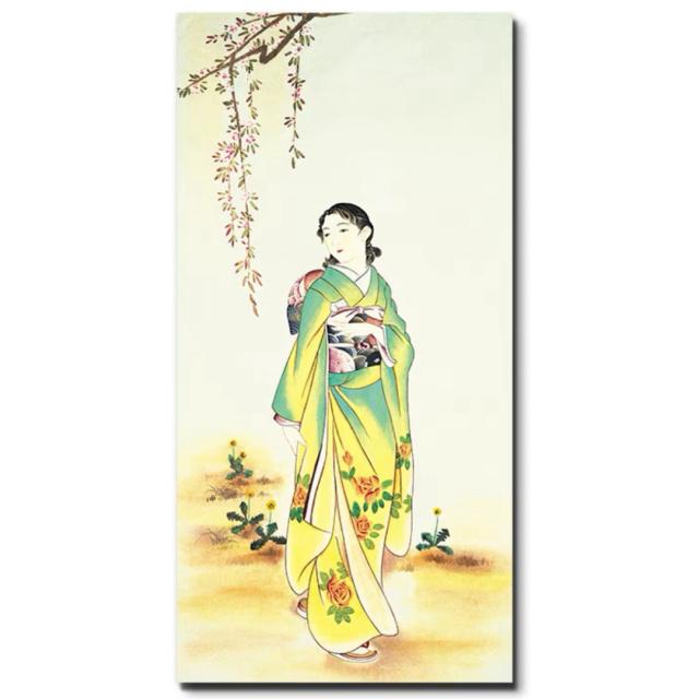 A036430美人掛絵アートパネル和風アートフレーム 絵画 絵 壁画 壁掛け パネルインテリア