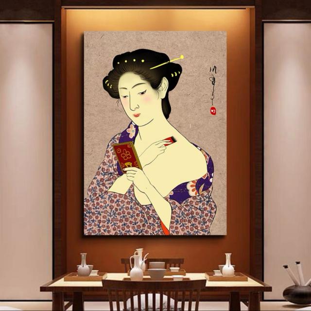 A036441美人掛絵アートパネル和風アートフレーム 絵画 絵 壁画 壁掛け パネルインテリア