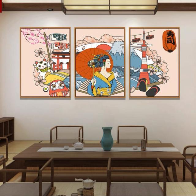 A036450和風 壁飾りアートパネル プリント絵画おしゃれ壁掛け キャンバスプリントポスター