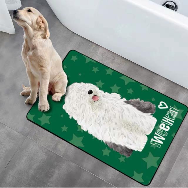 A036500ラグマット リビングマット 玄関マット お風呂マット 犬柄雑貨 イヌ　ワンちゃん