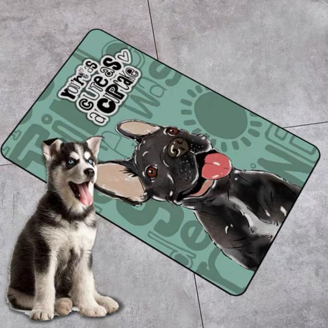 A036507ラグマット リビングマット 玄関マット お風呂マット 犬柄雑貨 イヌ　ワンちゃん