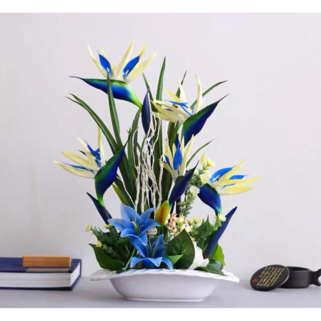 A036596造花インテリア雑貨 花束インテリアフラワーお部屋の装飾 ポット入り 造花ブーケ_1