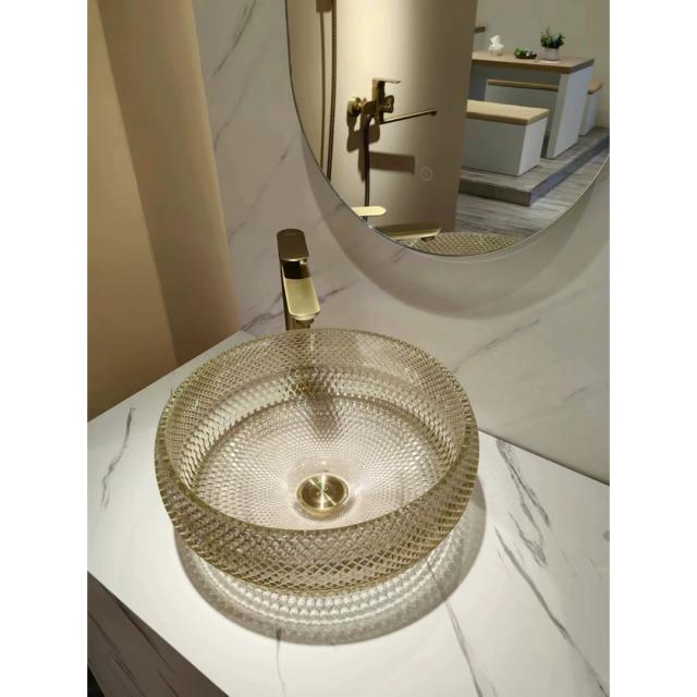 Homelava トイレ 洗面ボウル おしゃれ HomeLava 洗面ボウル 手洗い器 洗面ボールセット 洗面化粧台 洗面ボウル おしゃれ 手洗い鉢トイレ 手洗いボウルセット 洗面ボウル ガラス 彩色上絵洗面ボウル 蛇口セット 浴室用 キッチン用 強化ガラス製 排水金具と蛇口付き ブルー DIY