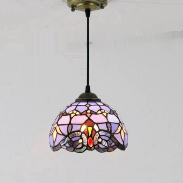 A036859ステンドグラス．ペンダントライト豪華天井照明ステンドグラスランプ ガラス工芸品