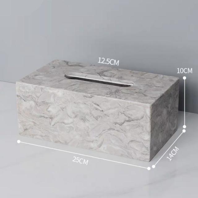 A034166人造大理石 高級感ティッシュケース ．ティッシュボックス