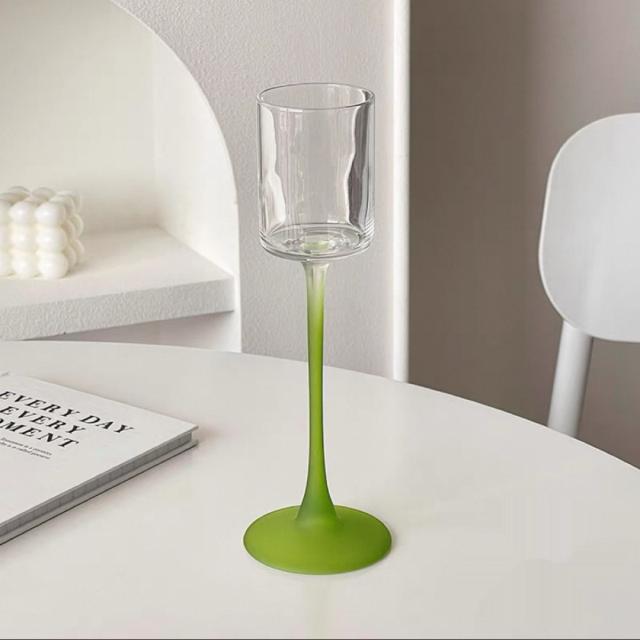エレガント クリア グリーン ワイングラス 2個 モダン 高級感 北欧風 食器