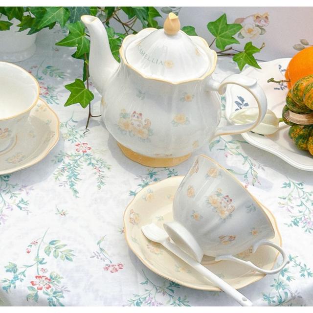 ヴィンテージコーヒーポットカップセット（トレイとカップ6個付き