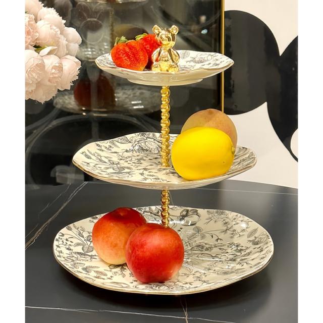 ケーキ スタンド プレート セット アフタヌーンティー フルーツ トレー 皿5 ケーキ スタンド プレート 3段セット アフタヌーンティー フルーツ