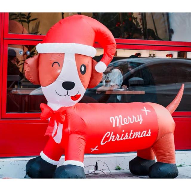 クリスマス飾りサンタさん ライトアップ インフレータブル 膨らます庭　屋外装飾
