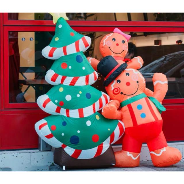クリスマス飾りサンタさん ライトアップ インフレータブル 膨らます庭　屋外装飾