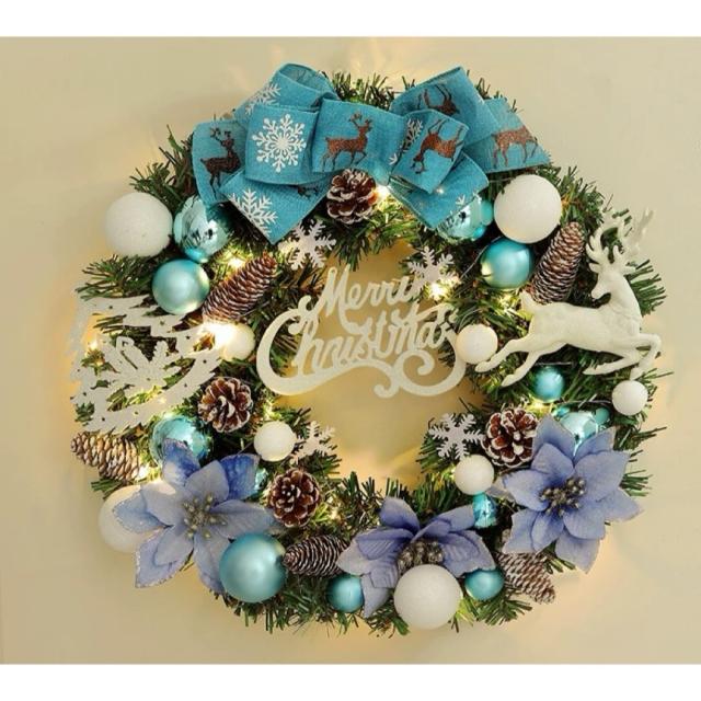 クリスマスリース クリスマススワッグ　 壁飾り 人工造花 デラックスリース