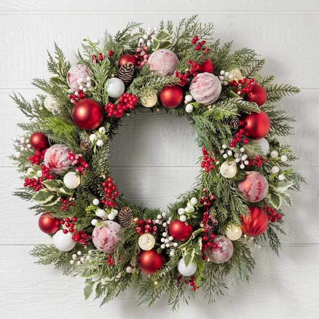 クリスマスリース クリスマススワッグ　 壁飾り 人工造花 デラックスリース