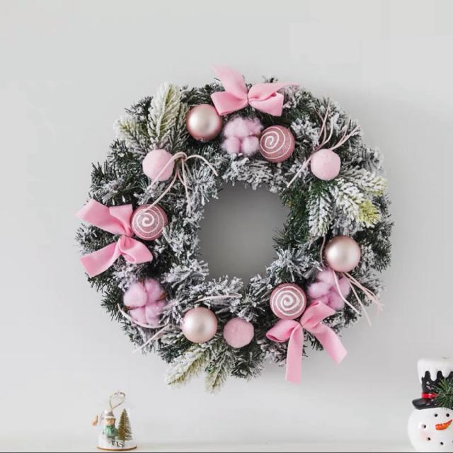 クリスマスリース クリスマススワッグ 壁飾り 人工造花 デラックス