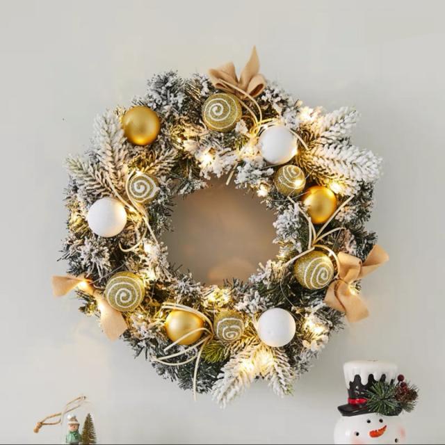 クリスマスリース クリスマススワッグ 壁飾り 人工造花 デラックス
