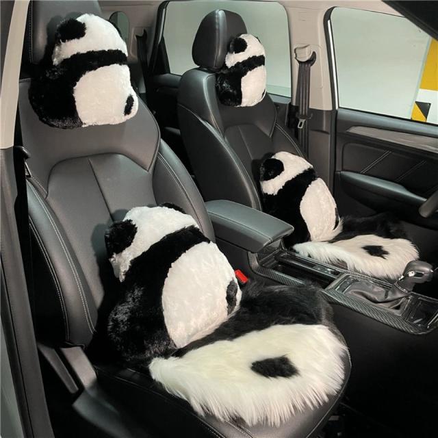 パンダ 車シートカーシートカバー前席用 椅子用クッション チェアクッション_3