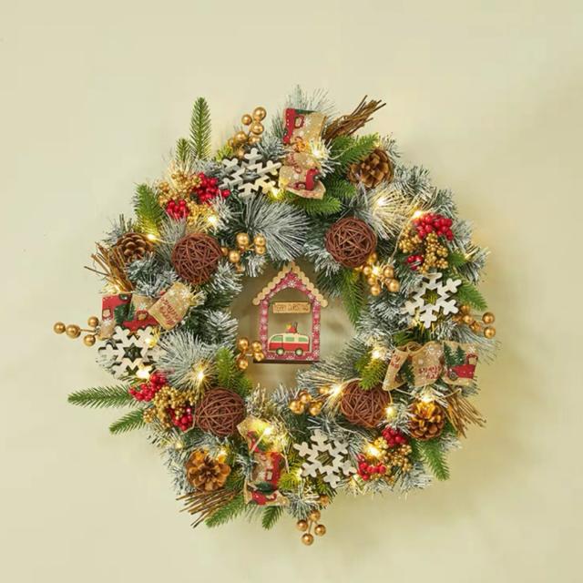 クリスマスリース クリスマススワッグ　 壁飾り 人工造花 デラックスリース 9,275円