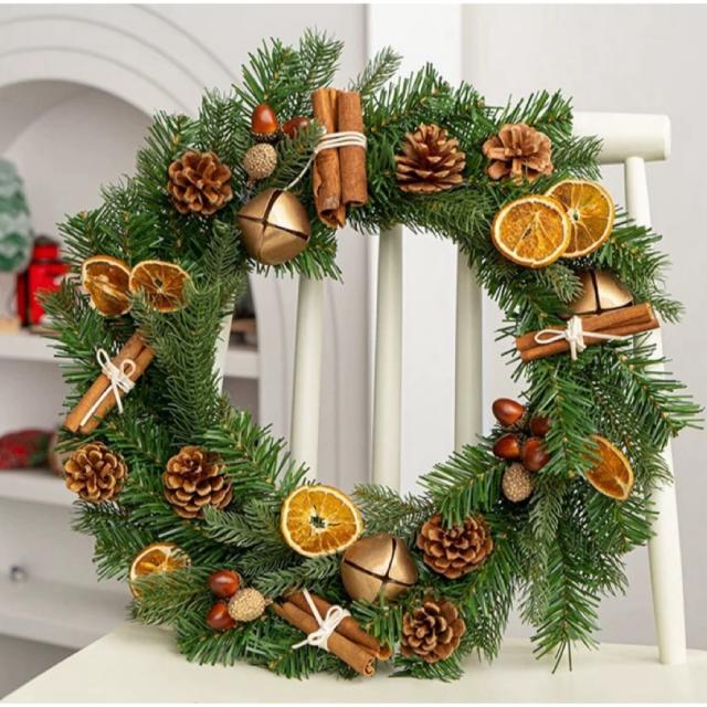 クリスマスリース クリスマススワッグ　 壁飾り 人工造花 デラックスリース