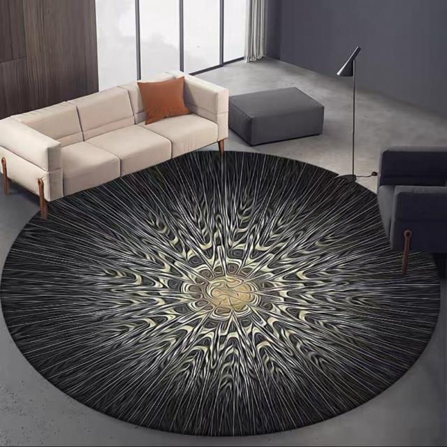 モダンラウンドカーペット アブストラクトデザイン形絨毯 ラグマット玄関マット