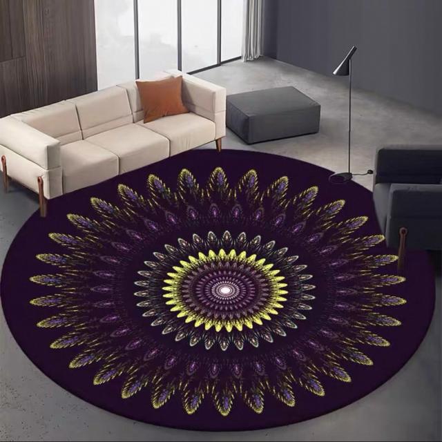 モダンラウンドカーペット 豪華マンダラ形絨毯 ラグマット 玄関マット