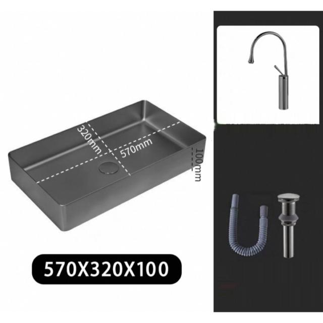 高級SUS304ステンレス洗面ボウルセット洗面ボール手水鉢 手洗器 洗面器_7