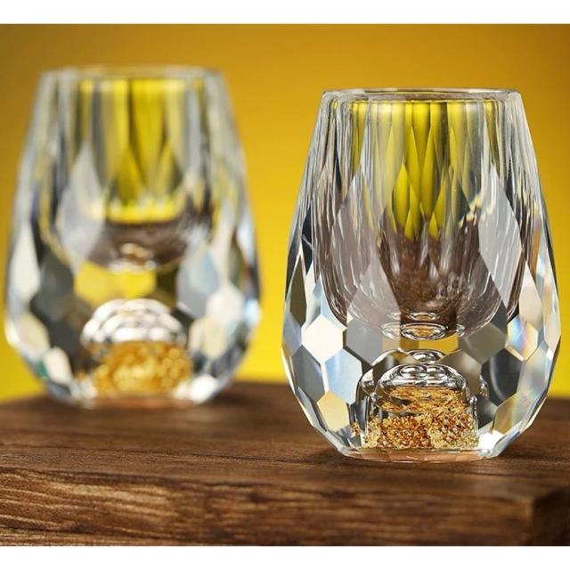 グラス 冷酒器 冷酒グラス グラスセット ショットグラス 金箔入れ高級グラス_3