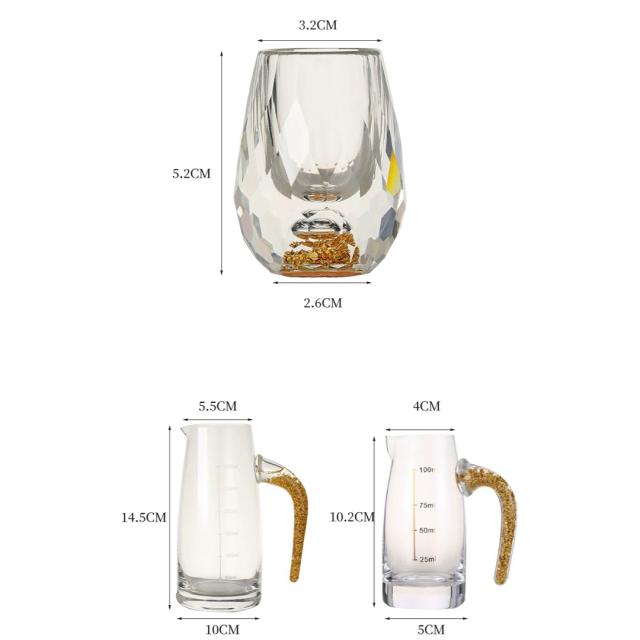 グラス 冷酒器 冷酒グラス グラスセット ショットグラス 金箔入れ高級グラス_4
