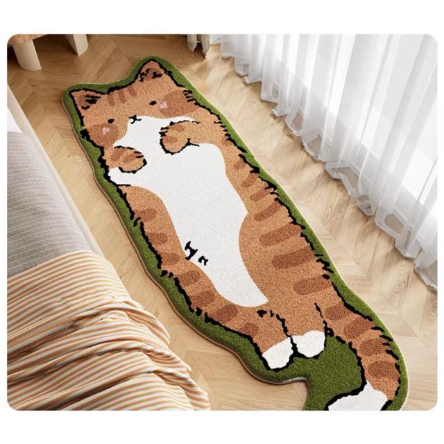 ネコ柄ラグマット キッチンマット．玄関マット．カーペット風呂マット猫雑貨