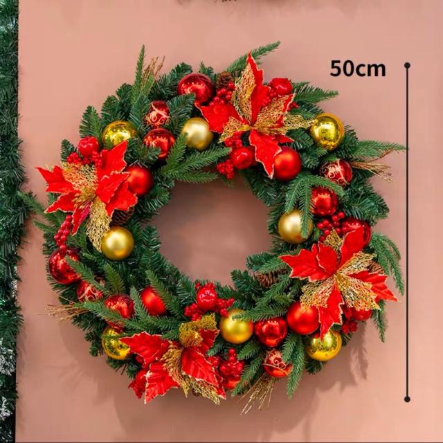 クリスマスリース クリスマススワッグ　 壁飾り 人工造花 デラックスリース