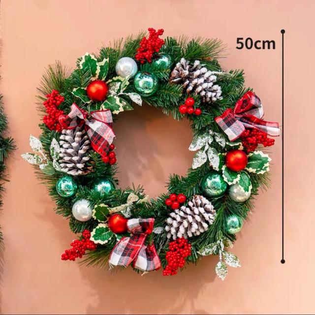 クリスマスリース クリスマススワッグ　 壁飾り 人工造花 デラックスリース
