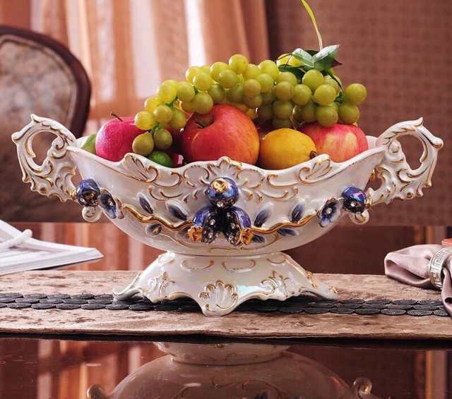 高級果物皿 盛り皿 お菓子皿 フルーツプレート、花柄豪華～果物カゴ お