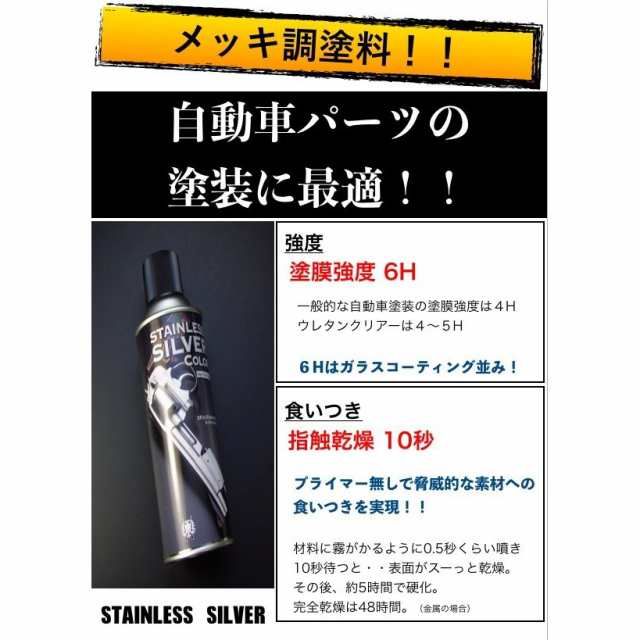 とにかく剥がれない スプレー 塗料 4色 強度ガラスコーティング級 車 バイクパーツ塗装に最適 メッキ クローム 艶消し 耐熱の通販はau Pay マーケット Eighty Eight