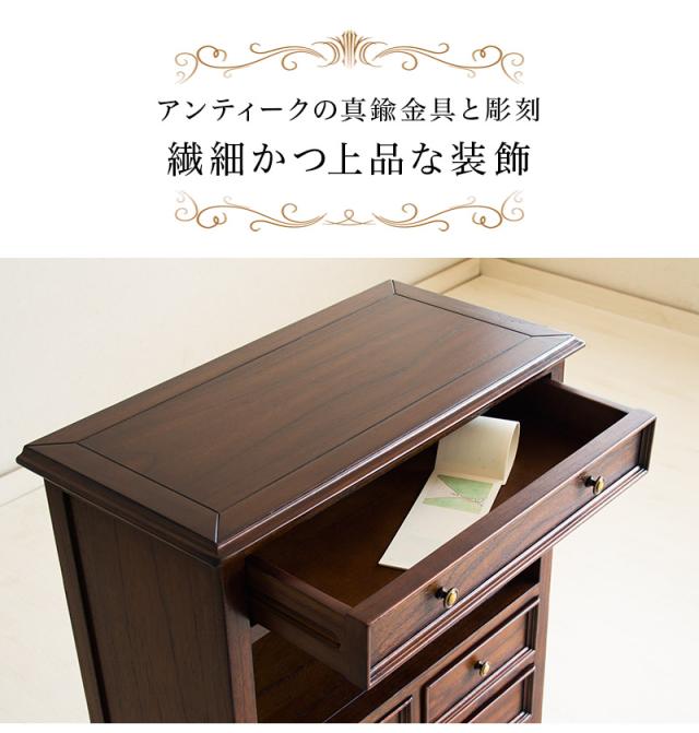 ファックス台 アンティーク調 幅61cm ブラウン/木製 FAX台 チェスト 電話台 キャビネット 猫脚 ネコ脚チェスト FAX台 木製キャビネット アンティーク調 モデムラック 電話台 /通販/送料無料 チェスト 新生活 組立不要_8