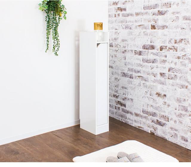 トイレットペーパー収納ラック スリム 幅15cm 高さ90cm ホワイト