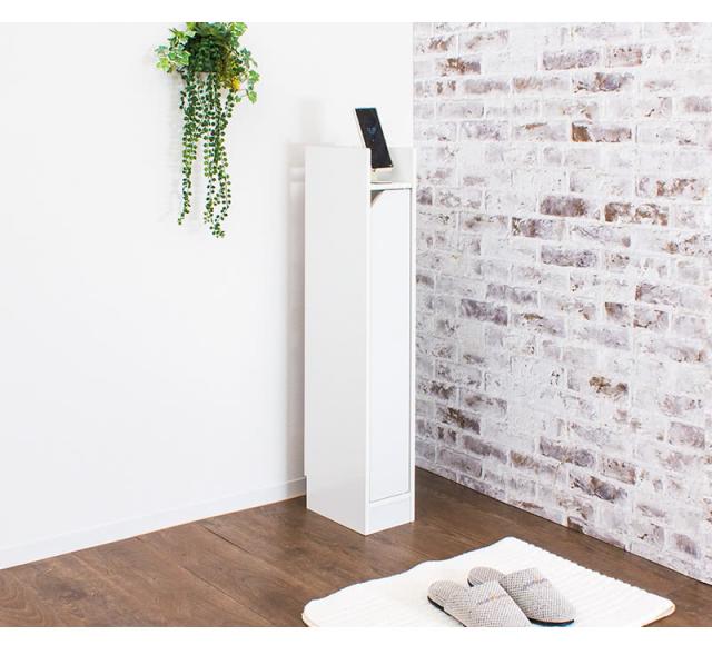 トイレットペーパー収納ラック スリム 幅15cm 高さ90cm ホワイト