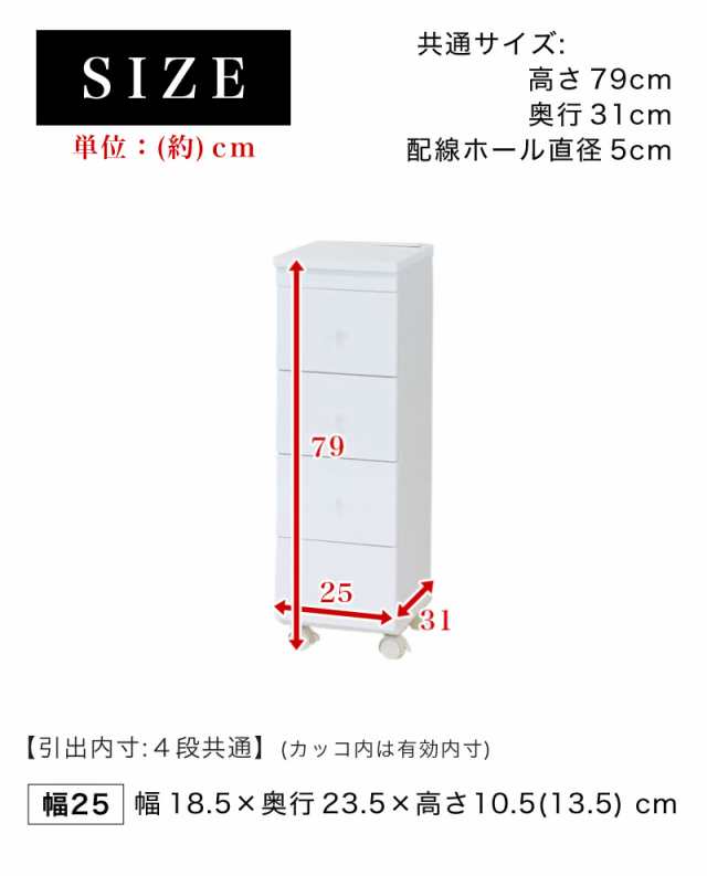 キッチンワゴン(キッチン収納) 木製 幅31cmスリム ホワイト(白