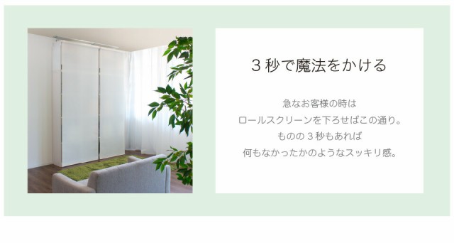 天井 つっぱり 壁面収納 幅90cm ロールスクリーン式 白 本棚 ラック