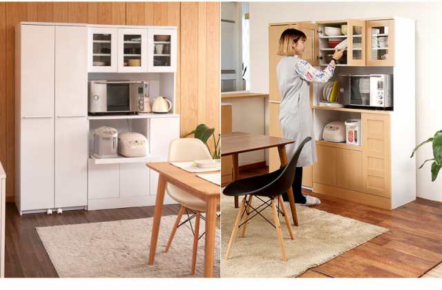 キッチンボード レンジボード 食器棚 キッチン収納 ホワイト