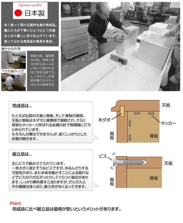 天然木桐　カウンター下幅30チェスト 組立不要_9