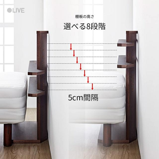 後付けヘッドボード 後付けヘッドボード ベッド 備品 宮棚 ベッド棚 オープンラック 薄型 スリム おしゃれ シングルサイズ 脚付マットレス対応 ヘッドレスベッド対応 シングルサイズ_2