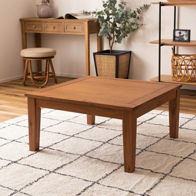 コタツ ナチュラル コタツ コタツテーブル 幅75cm センターテーブル 正方形 オールシーズン 天然木 アカシア デザイン おしゃれ