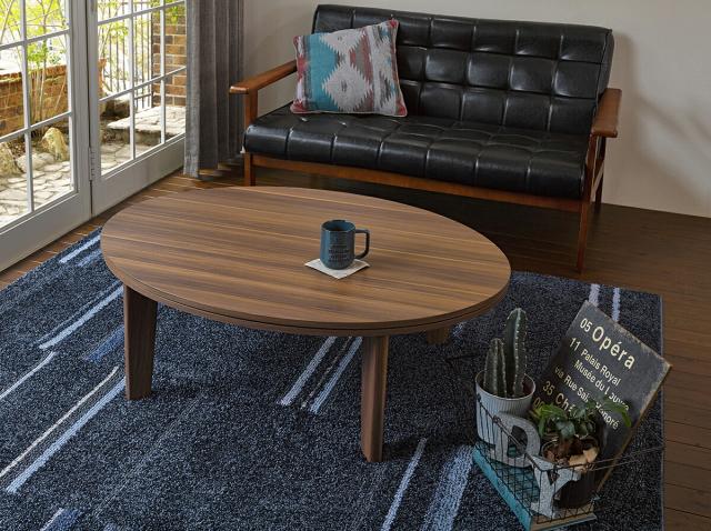 要組立 カジュアルコタツ 幅105cm アベルSE105楕円 ホワイト ブラウン 天板 リバーシブル オールシーズン カジュアル コタツ こたつ 炬燵 幅105 年中使える 男前インテリア 円卓 楕円 角丸 ブラウン ナチュラル 白 茶 送料無料の通販は 23,288円