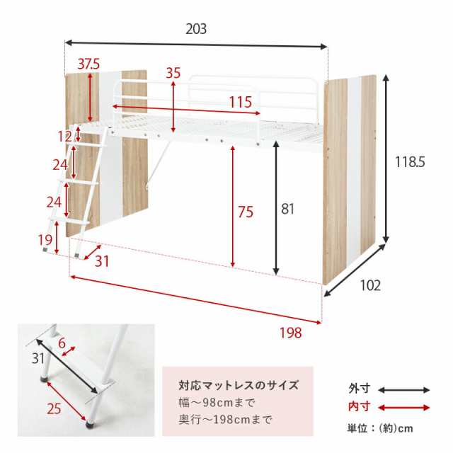 システムベッド システムデスク 子供部屋 一人暮らし ベッド ハイ