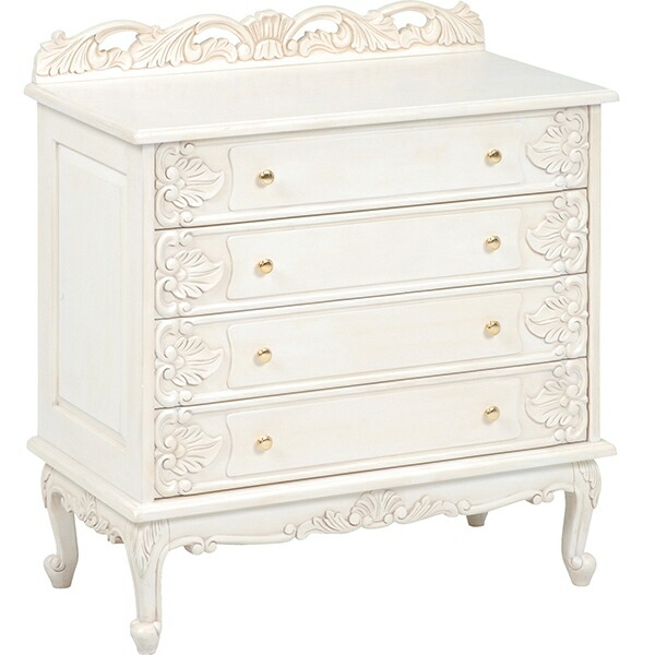 ワイドチェスト アンティークホワイト エレガントな彫刻 ホワイト 白 姫系 エレガント ロマンティック 可愛い カワイイ アンティーク風 クラシック ヨーロッパ風の通販は 68,800円