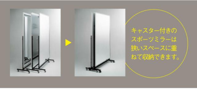 割れない鏡 スポーツミラー 120×180cm キャスター付 リフェクスミラー refex ミラー 幅120 高さ180 ゴルフレッスン 日本製 鏡 全身 おしゃれ 姿見 ミラー 国産 フィルム 軽量 体育館 薄型 安全 ワイド 大型 120×180 みだしなみ RM-9 防災の日 防災週間 送料無料_15