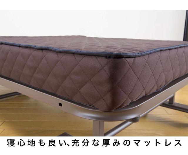 すぐ使える完成品 リクライニング 折りたたみベッド シングル 幅94cm コンパクト 折り畳みベッド 折りたたみ簡単 仮設ベッド 簡易ベッド 省スペース 収納ベッド 単身赴任 キャスター付き マットレス付き 一人暮らし 送料無料_5